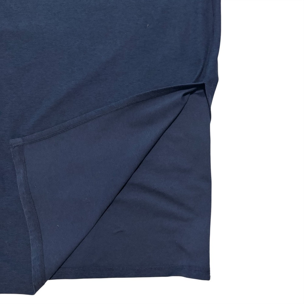 Beyond Yoga Spacedye Square Neck‎ Midi Dress Navy Blue Bodycon Athleisure Slit - Picture 12 of 15